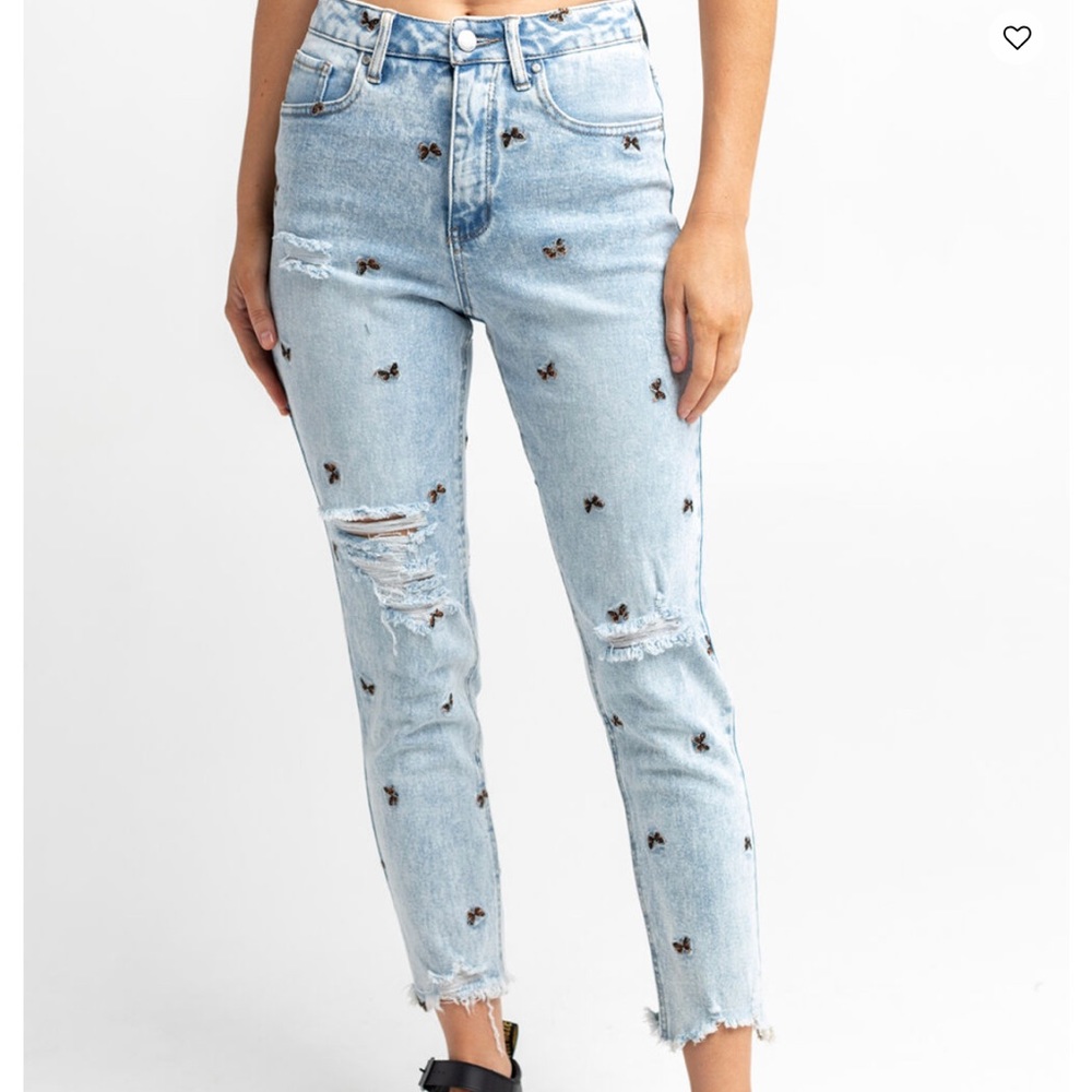 Tinseltown butterfly distressed jeans size 0